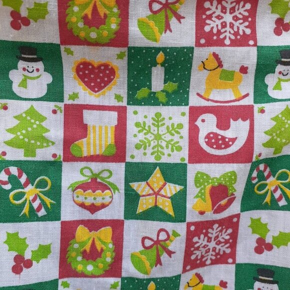 VTG Christmas Print Apron with Pockets Tie Back One Size Average Teen Adult - Picture 6 of 6